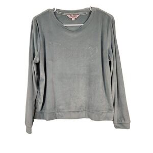 Juicy Couture Sleepwear Shirt Womens Medium Blue Velour Juicy Logo Lounge